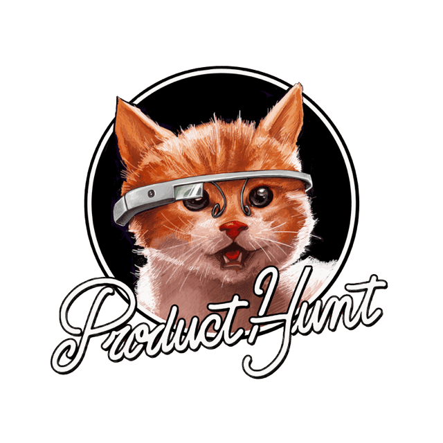 The Product Hunt kitty, wearing Google Glass